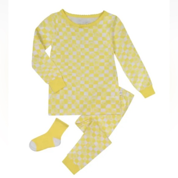(2) SLEEP ON IT Floral Print & Check 3-Piece Pajama & Sock Set Toddler Girls - Picture 3 of 16